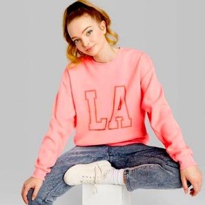 LA Wild Fable Fleece Crewneck Sweater